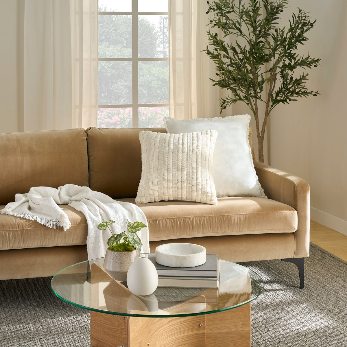 Lifestyle GC965 Ivory 18" x 18" Throw Pillows