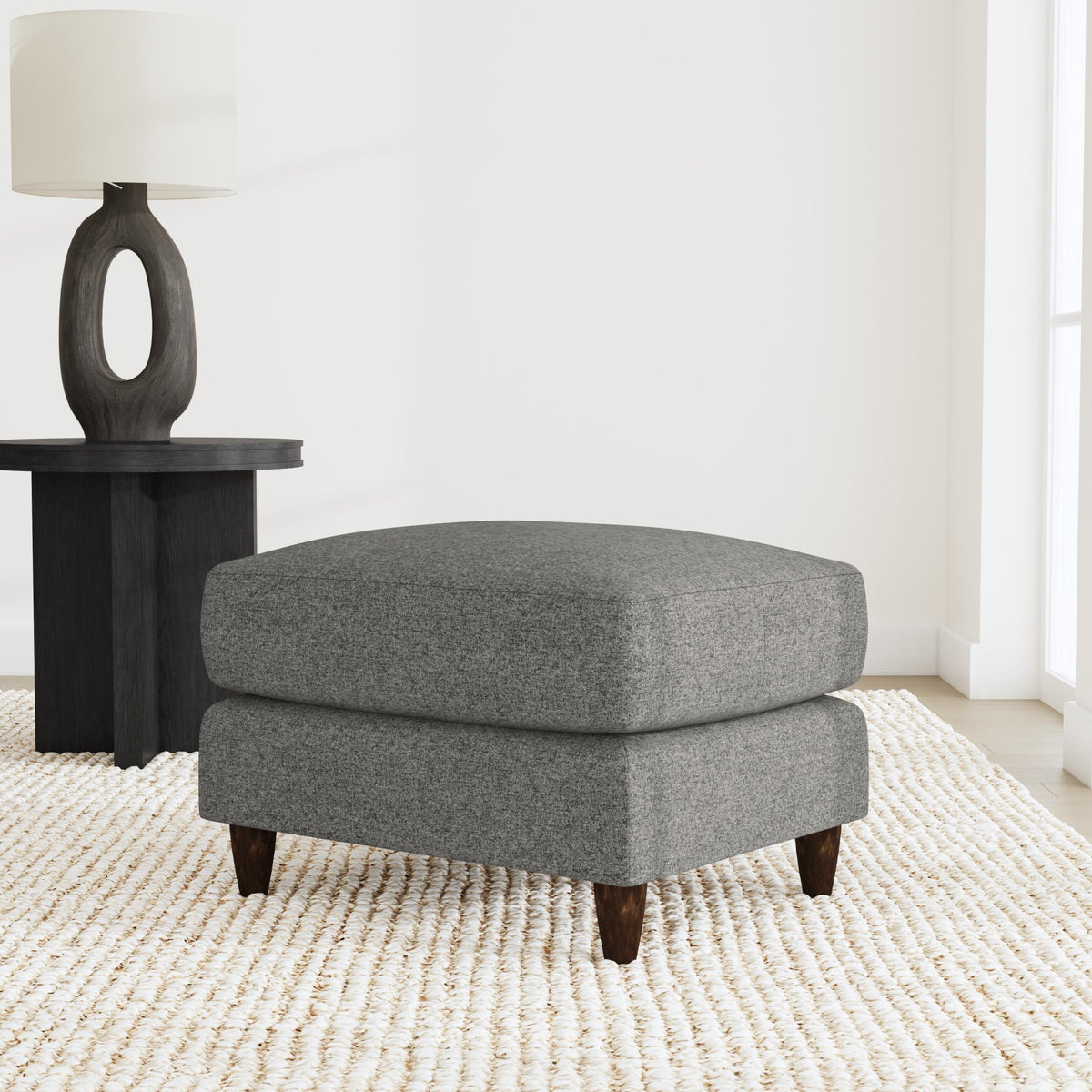 Fern Fabric Ottoman