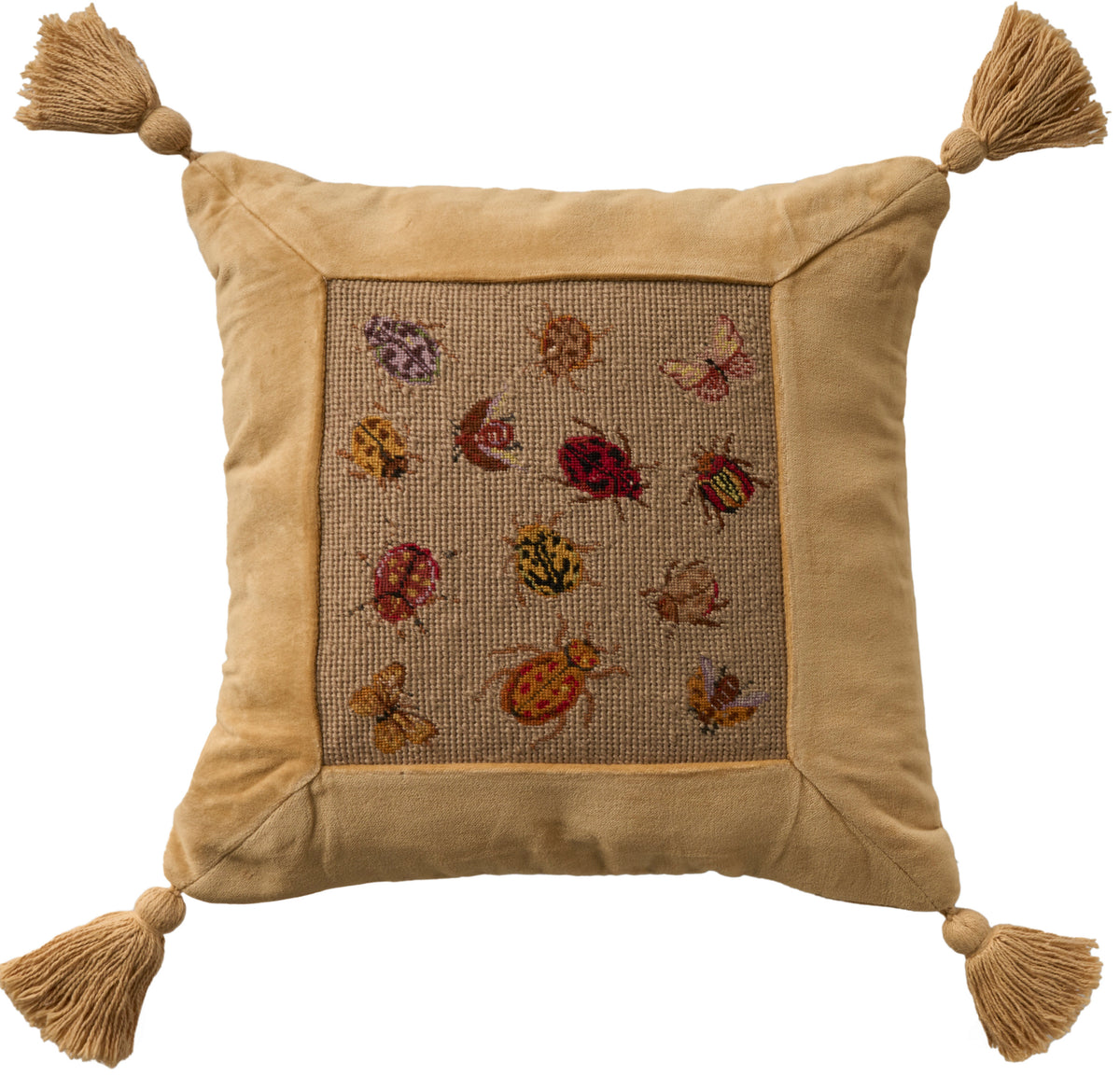 Vintage Pillow V8048 Beige 15" x 15" Throw Pillows