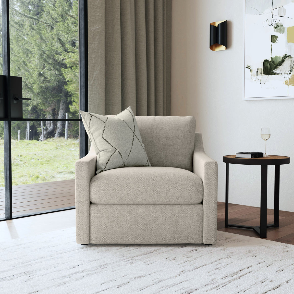 Sky Fabric Chair 37" W