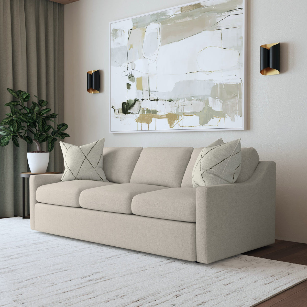 Sky Fabric Sofa 83" W