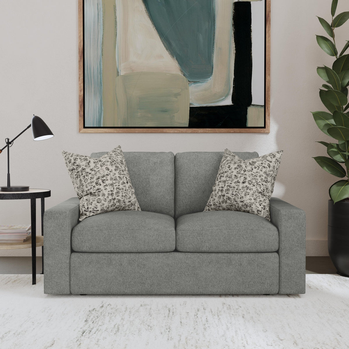 Sky Fabric Loveseat 64" W