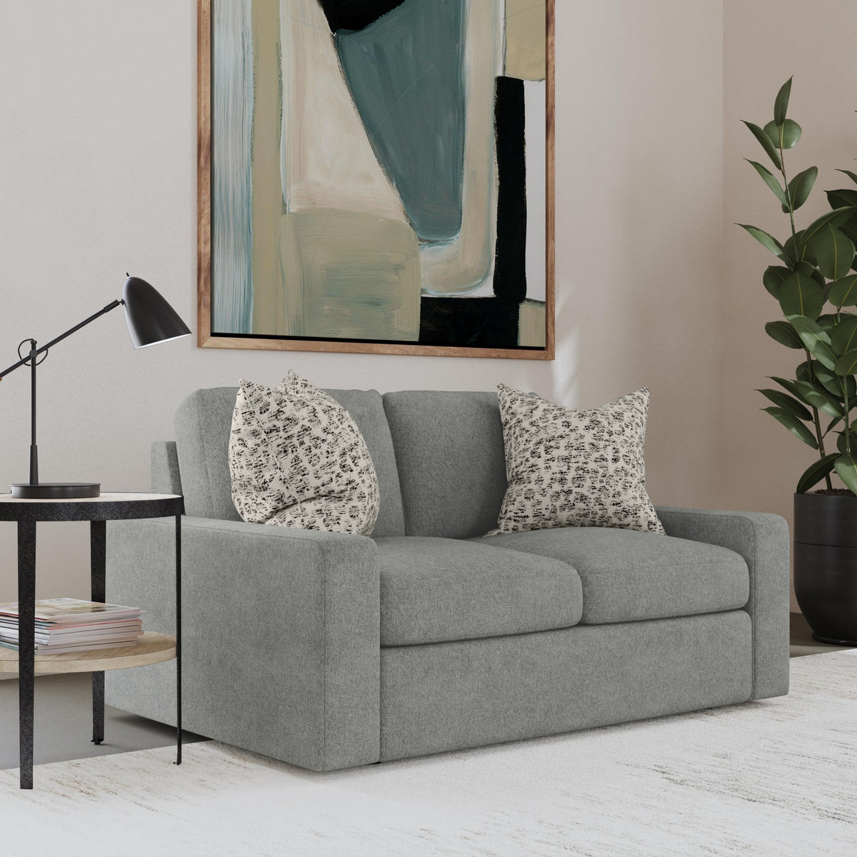 Sky Fabric Loveseat 64" W