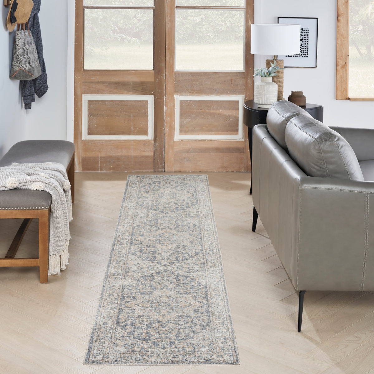 Astra Machine Washable ASW12 Grey Blue Rug