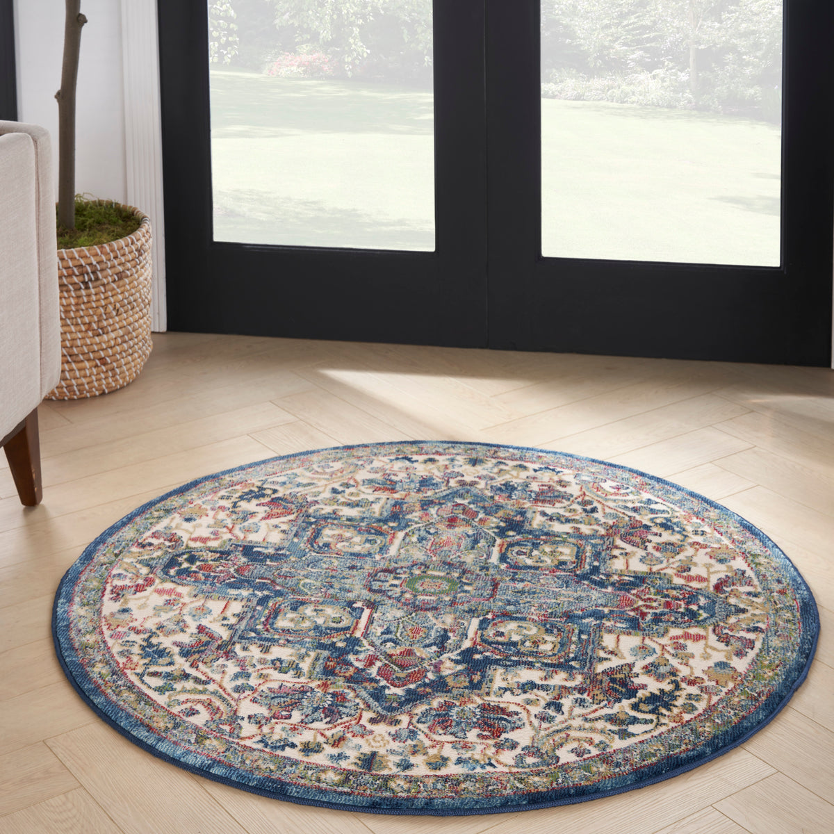 Ankara Global ANR15 Ivory Navy Rug