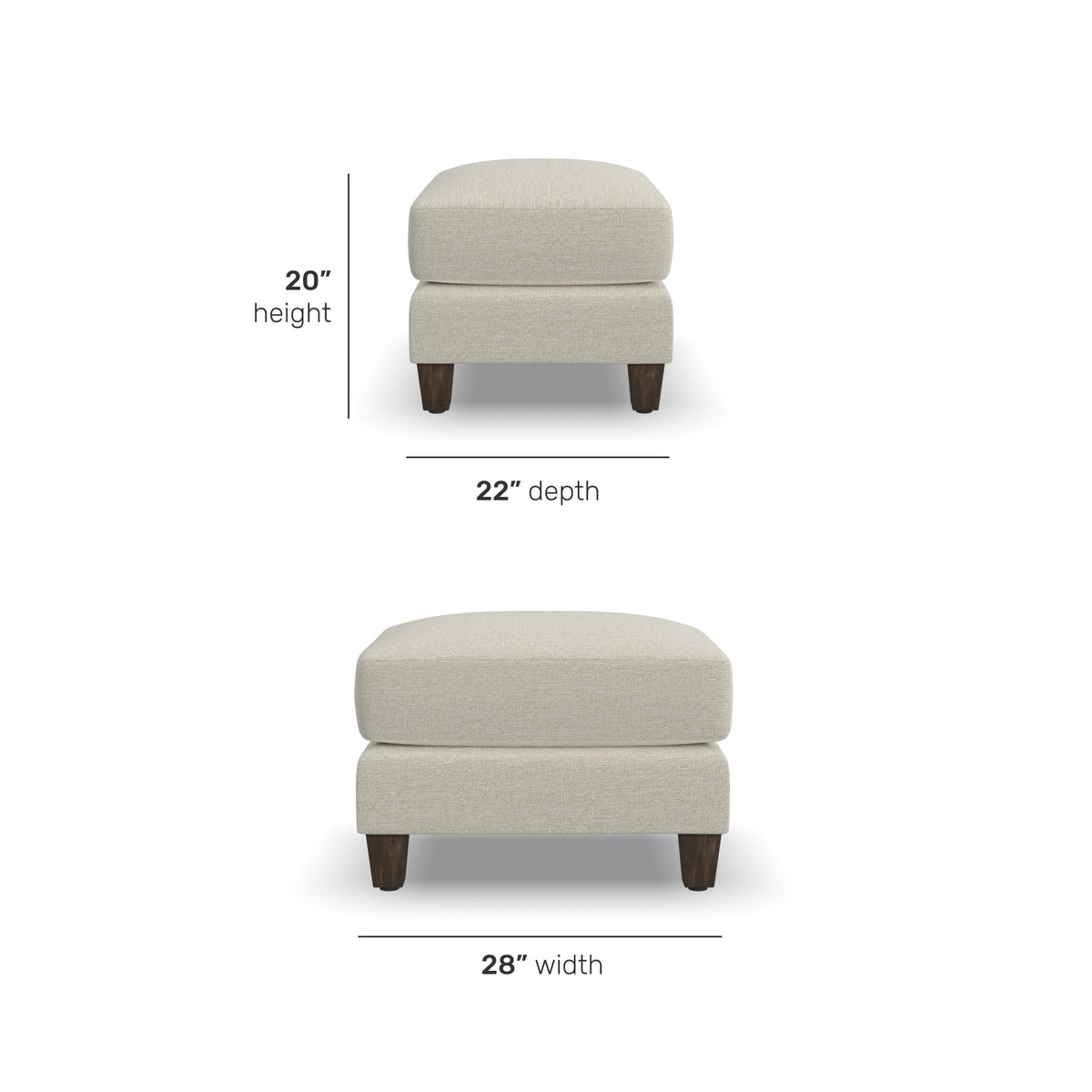 Drew Fabric Ottoman