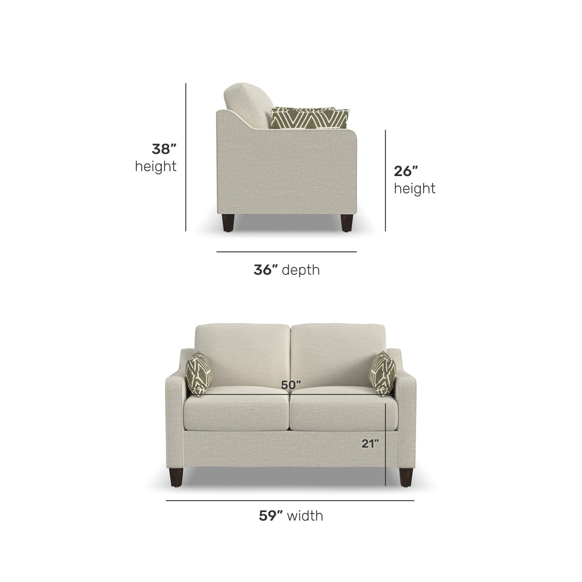 Drew Fabric Loveseat