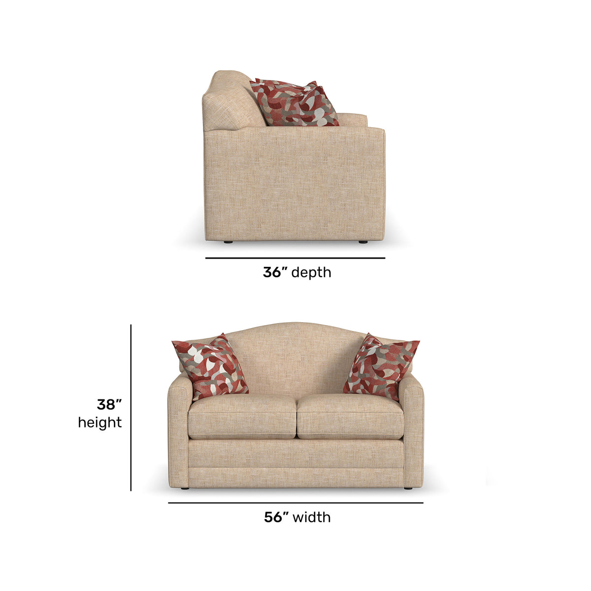 Aggie Fabric Loveseat
