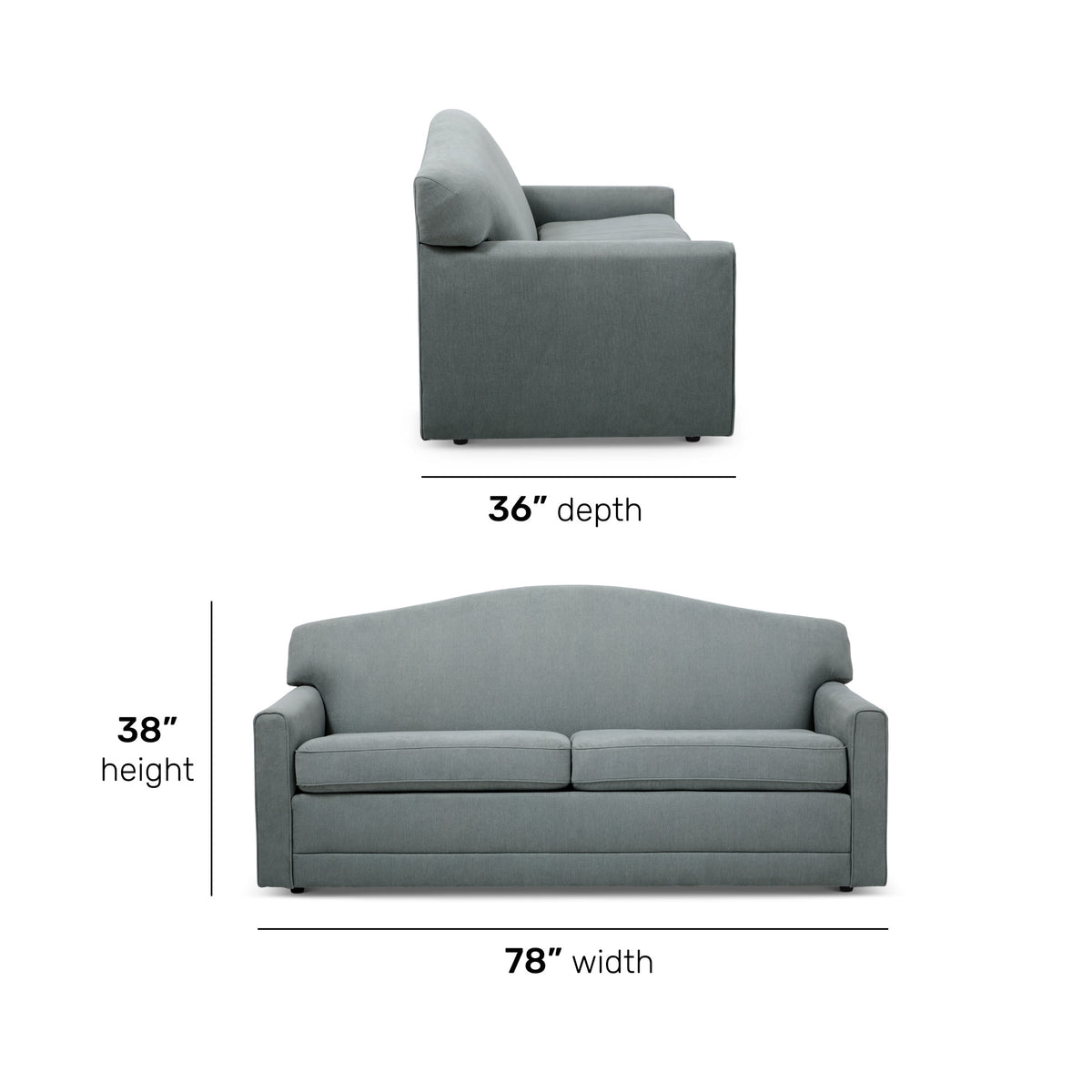 Aggie Fabric Two-Cushion Sofa