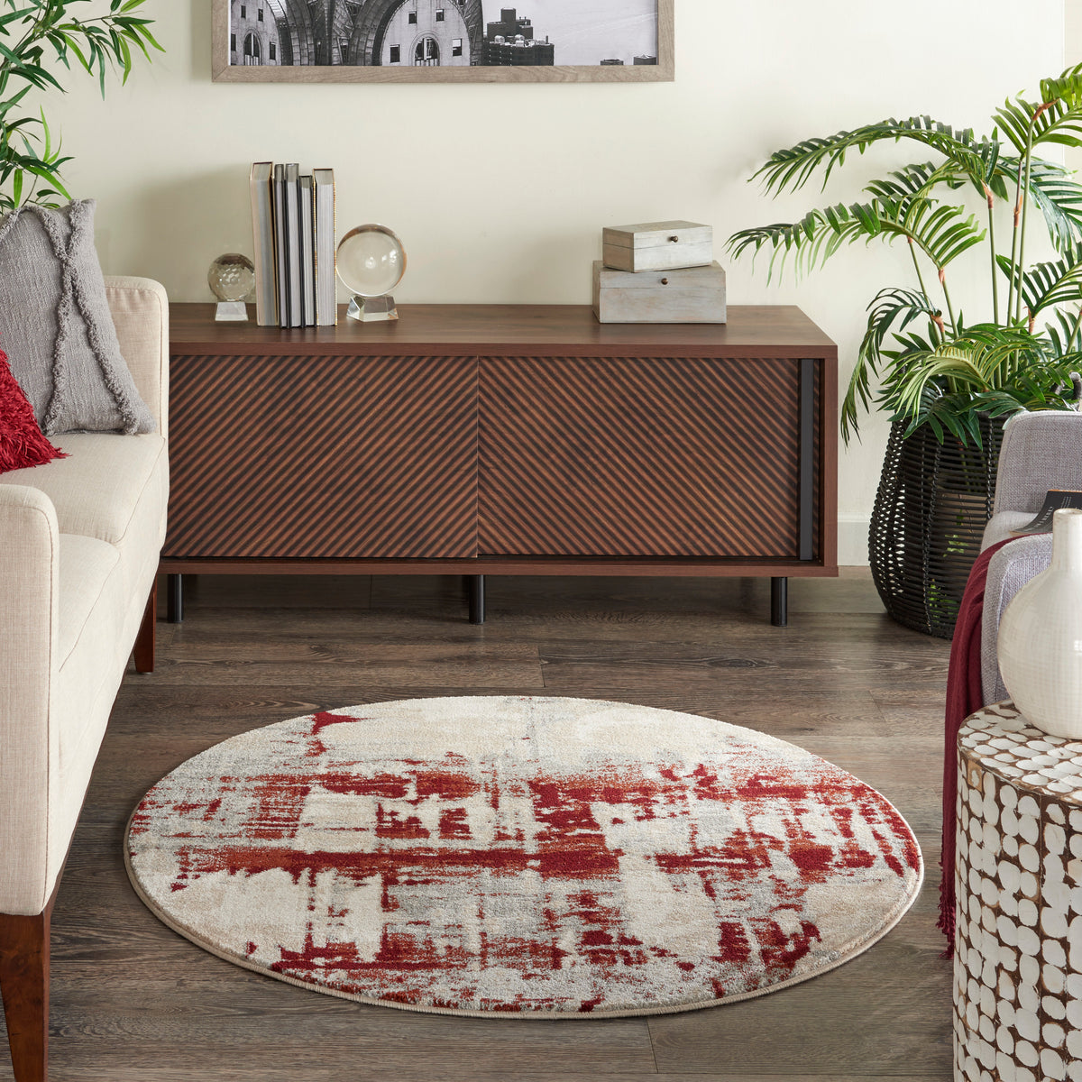 Maxell MAE14 Ivory/Red Rug
