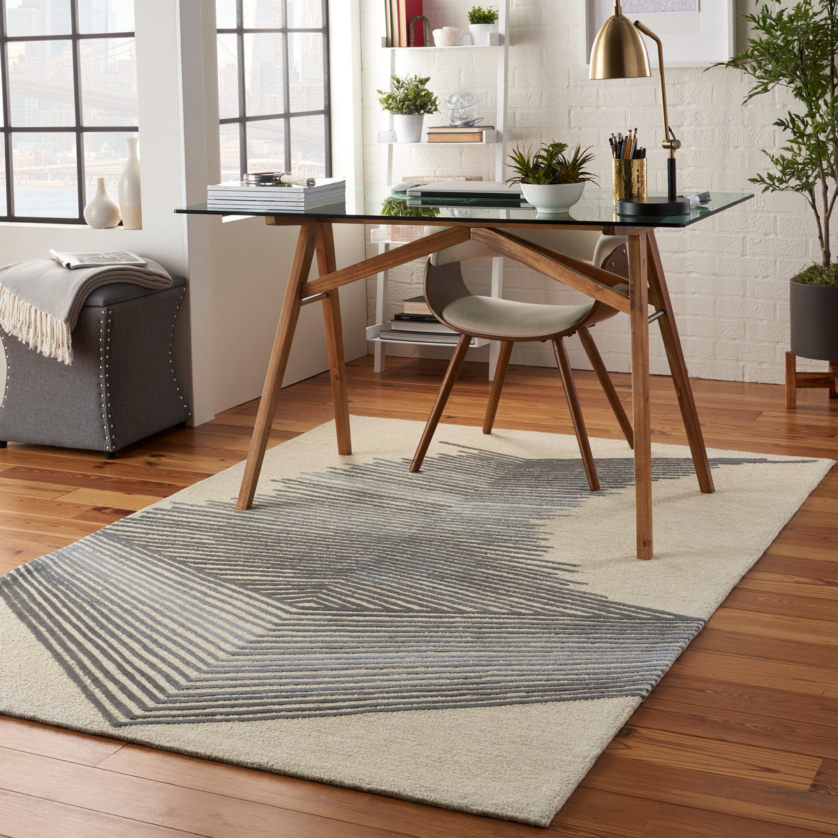 Symmetry SMM06 Ivory/Grey Rug