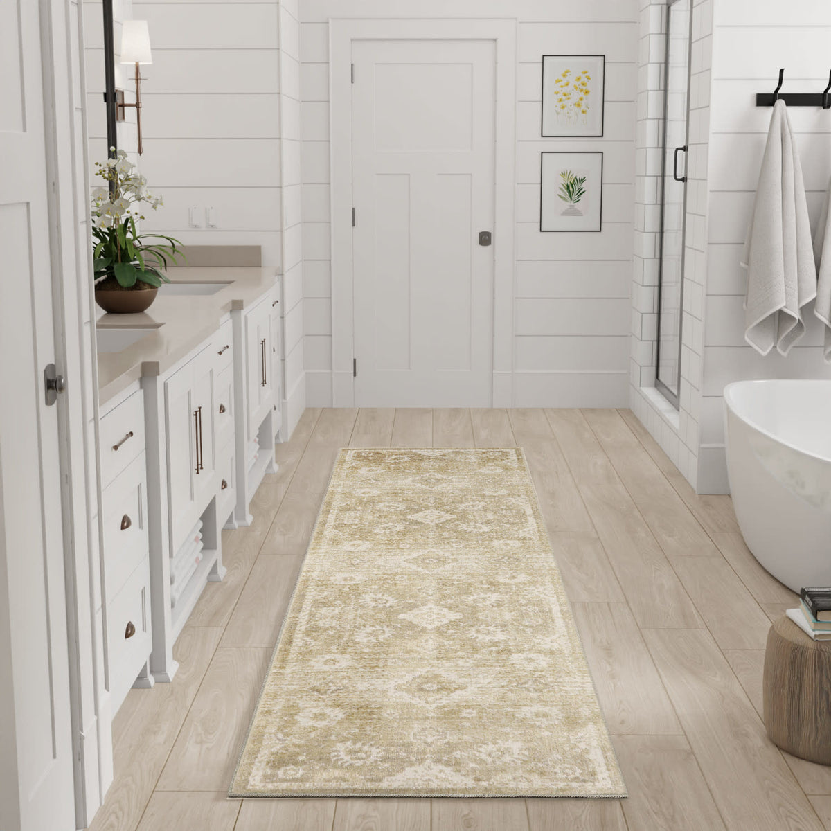 Astra Machine Washable ASW19 Ivory Gold Rug