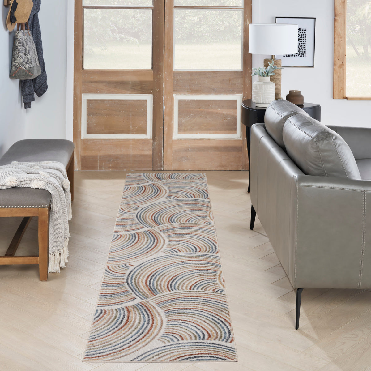 Astra Machine Washable ASW08 Ivory Multicolor Rug