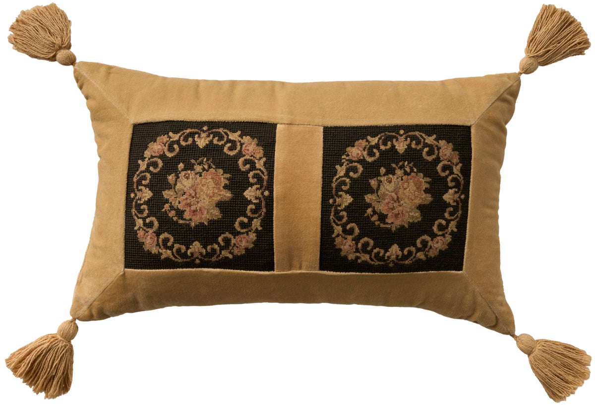Vintage Pillow VAN7 Black 13" x 22" Throw Pillows