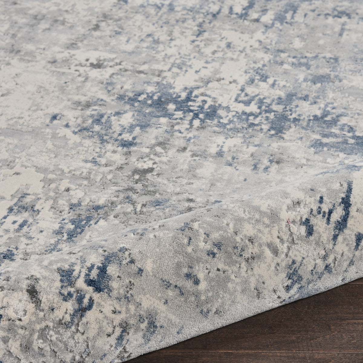 Rustic Textures RUS07 Ivory Grey Blue Rug