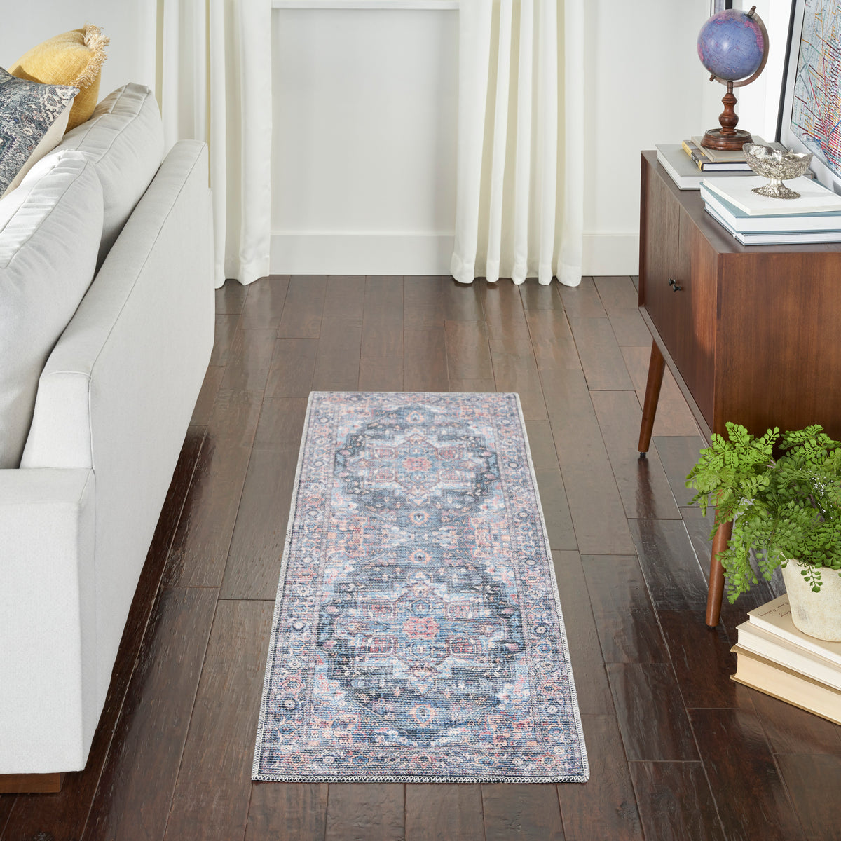 New Concept Washables SR101 Light Blue Multicolor Rug
