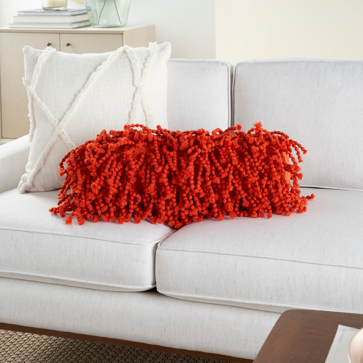 Shag DC105 Orange 5" x 20" Throw Pillows