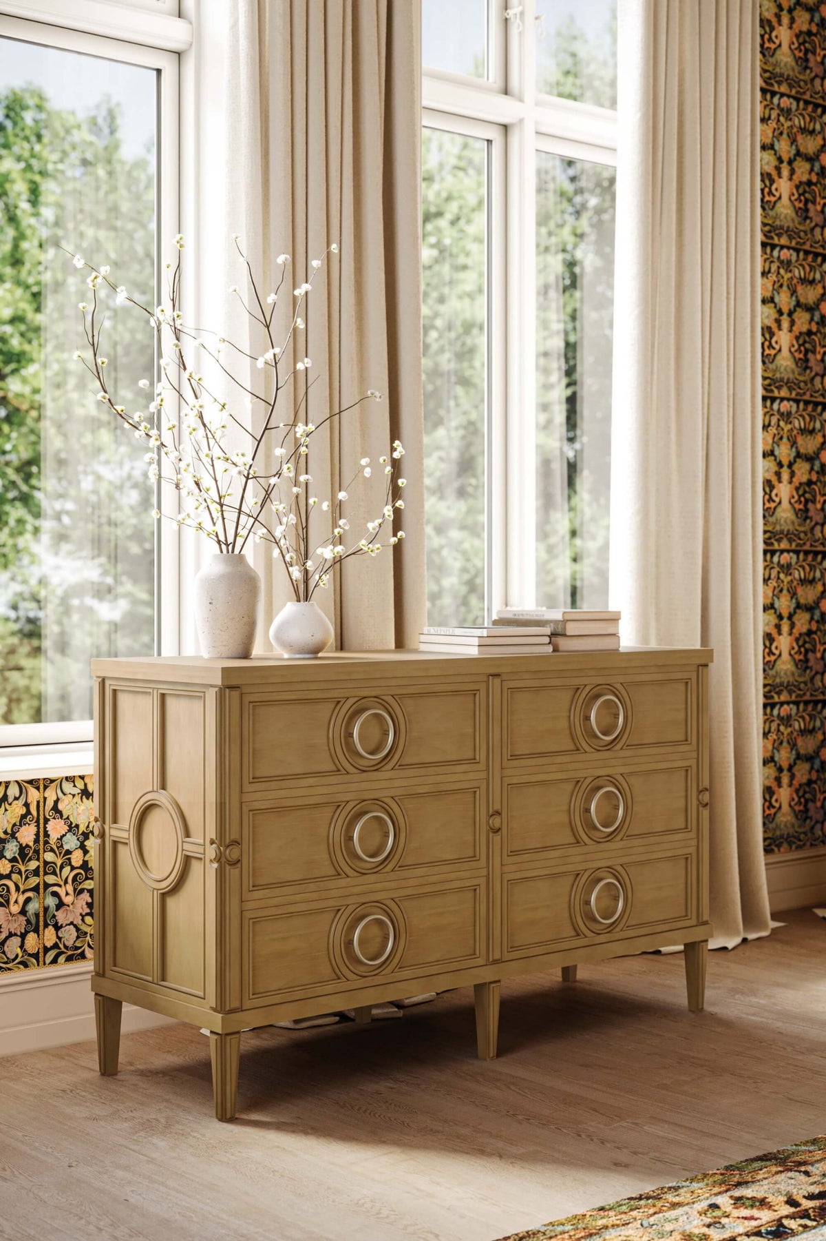 Chalfont 6 Drawer Dresser in Antique French Oak