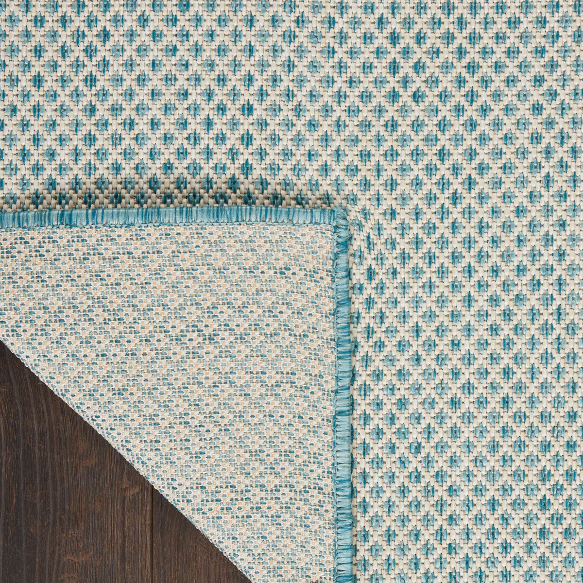 Courtyard COU01 Ivory Aqua Rug