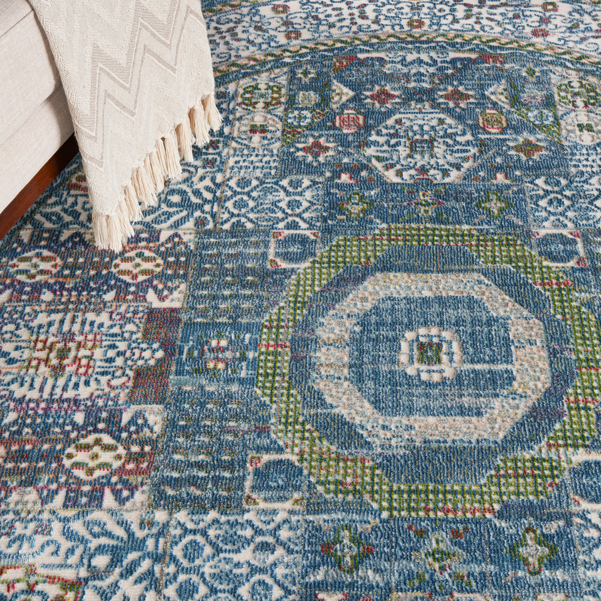Ankara Global ANR17 Ivory Light Blue Rug