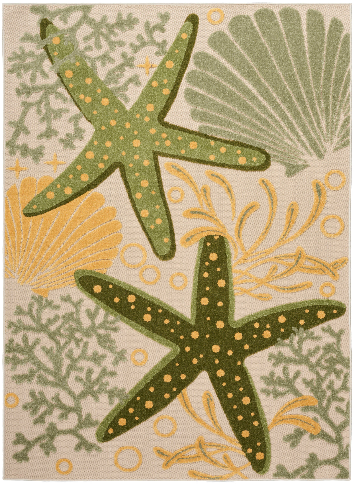 Aloha ALH24 Green Yellow Rug