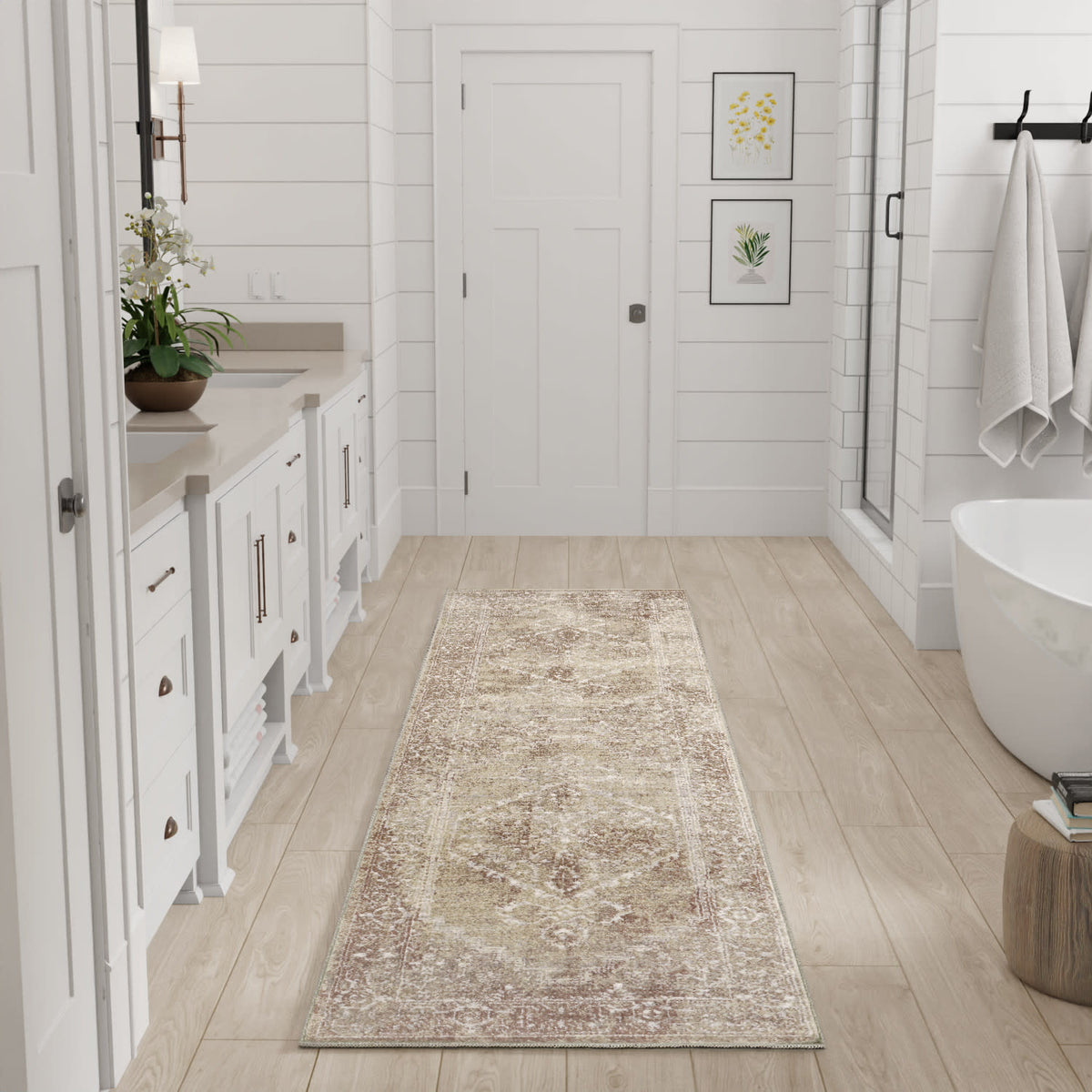 Astra Machine Washable ASW11 Rust Multicolor Rug