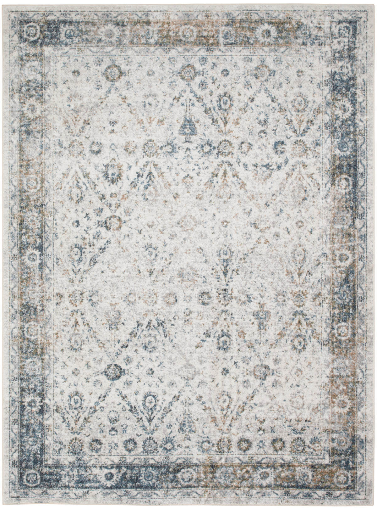Astra Machine Washable ASW16 Ivory Blue Rug