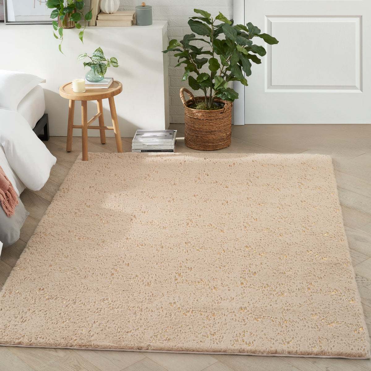 Cozy Shimmer CSH01 Beige Gold Rug