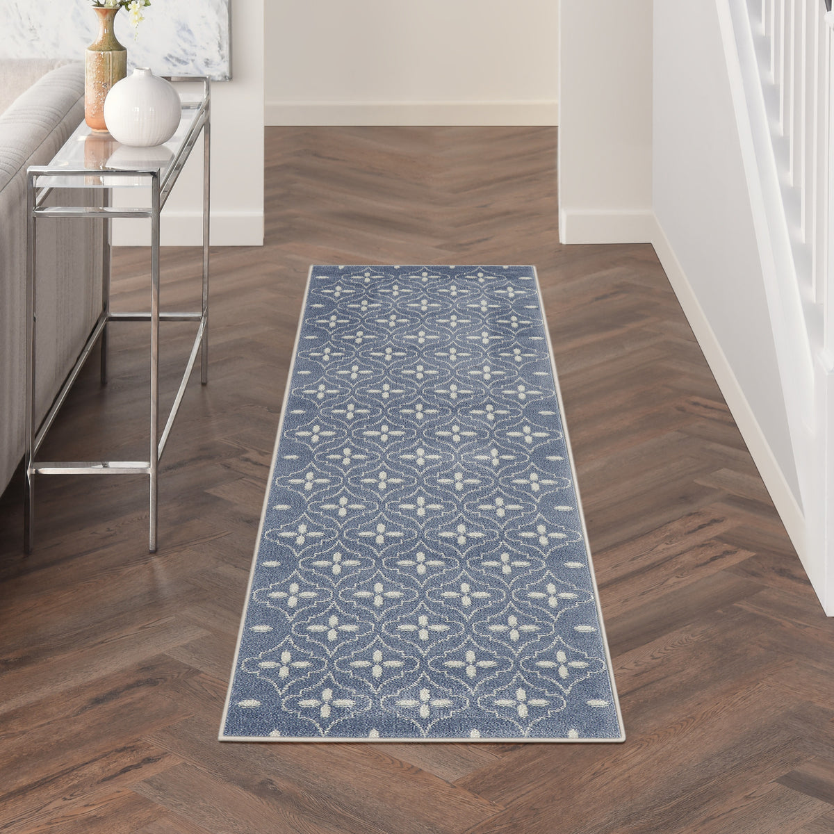 Nourison Essentials NRE04 Blue Ivory Rug