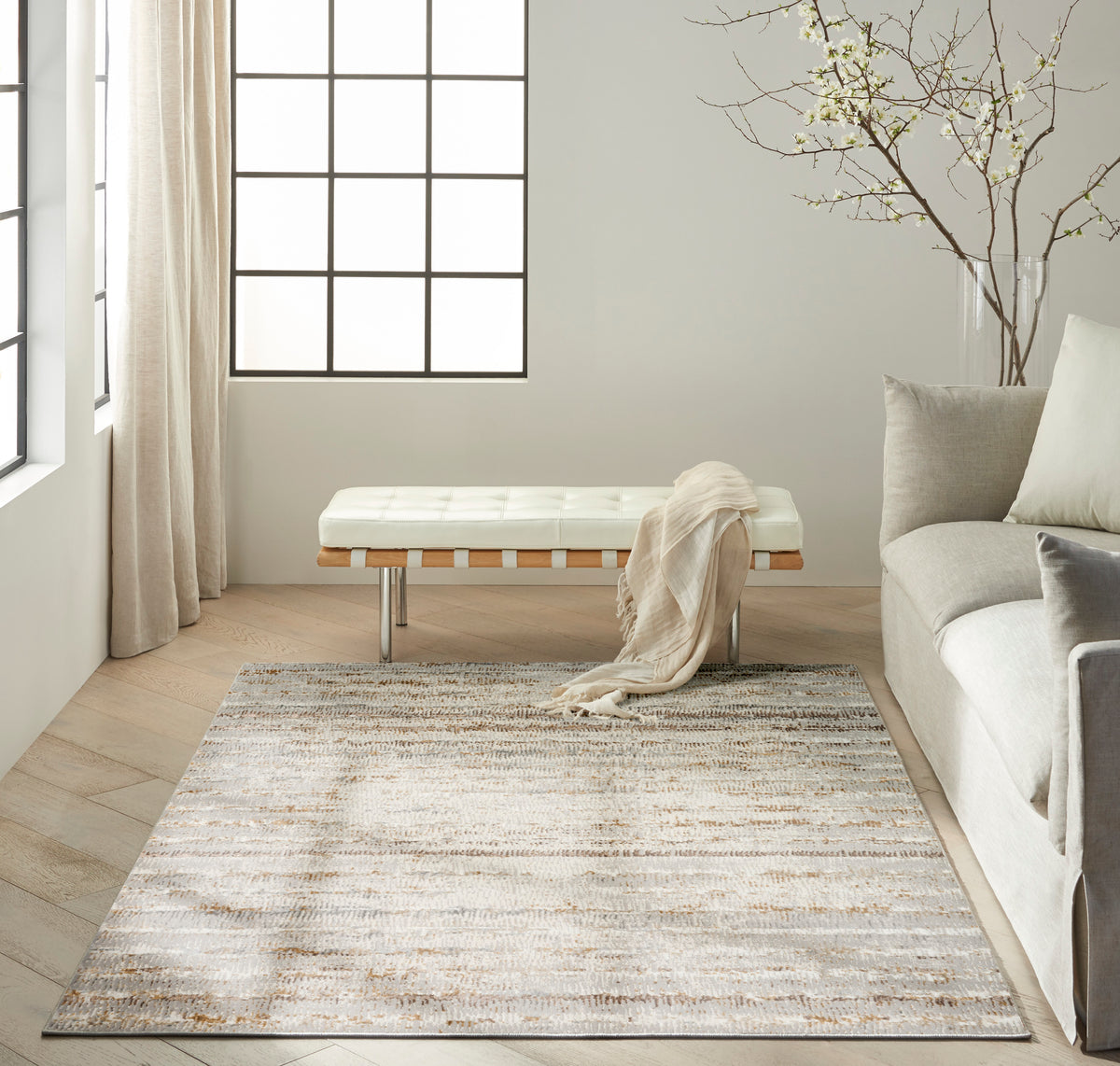 CK073 Compass CMP01 Ivory Rust Rug