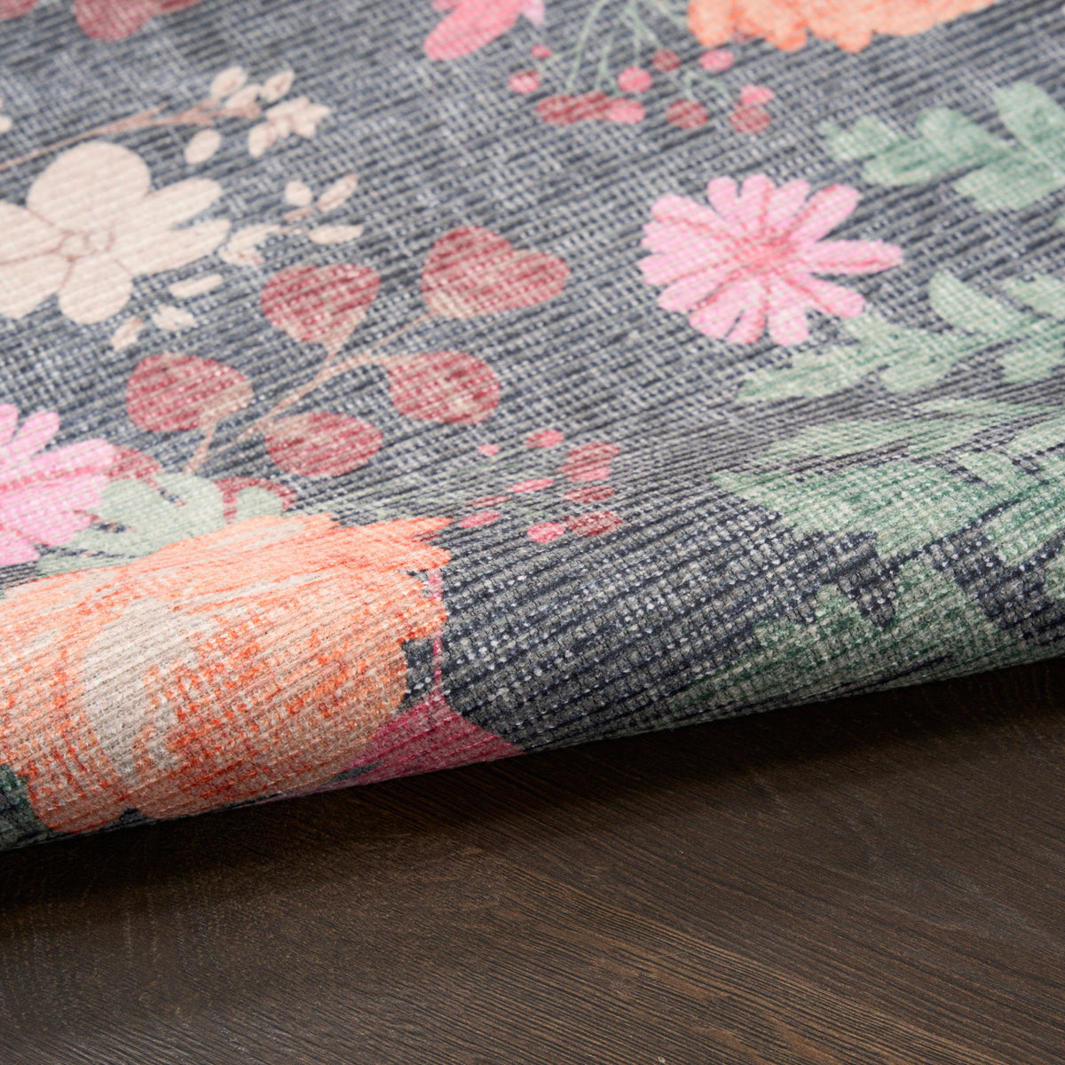 Botanical Washables BOT02 Charcoal Multicolor Rug