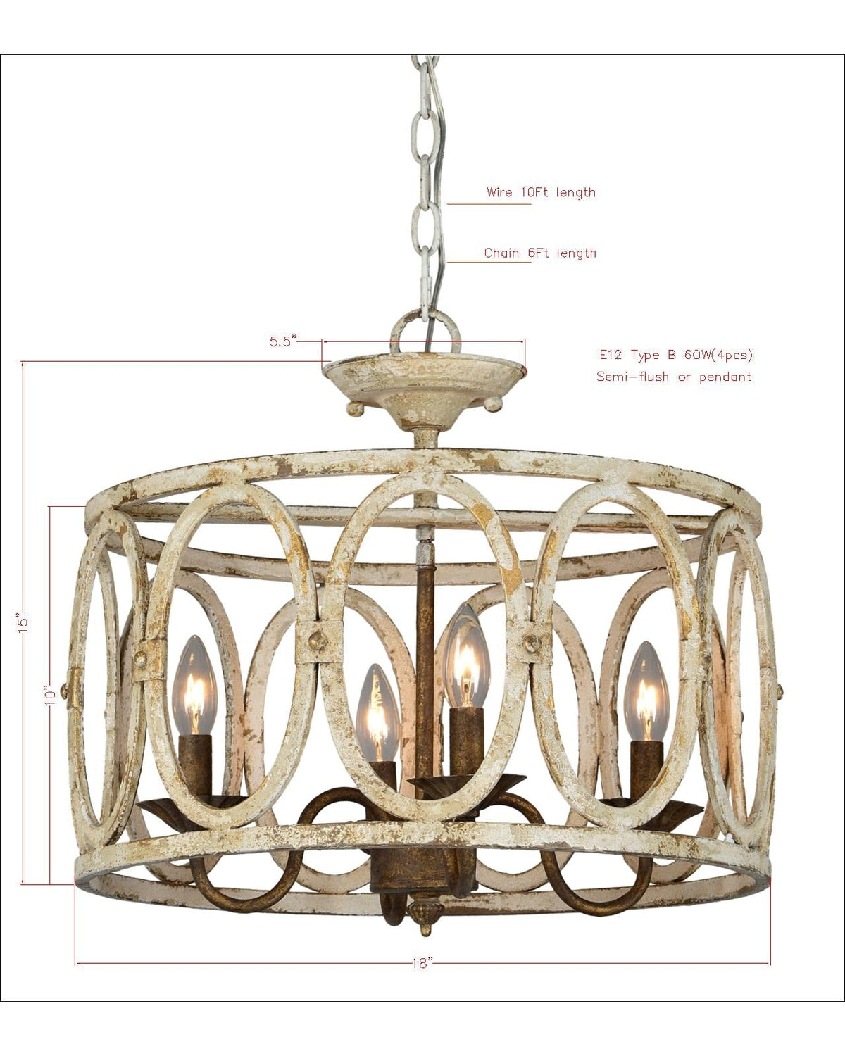 Sophie Semi-Flush/Convertible