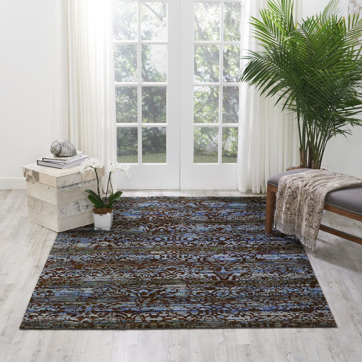 Rhapsody RH009 Blue Moss Rug