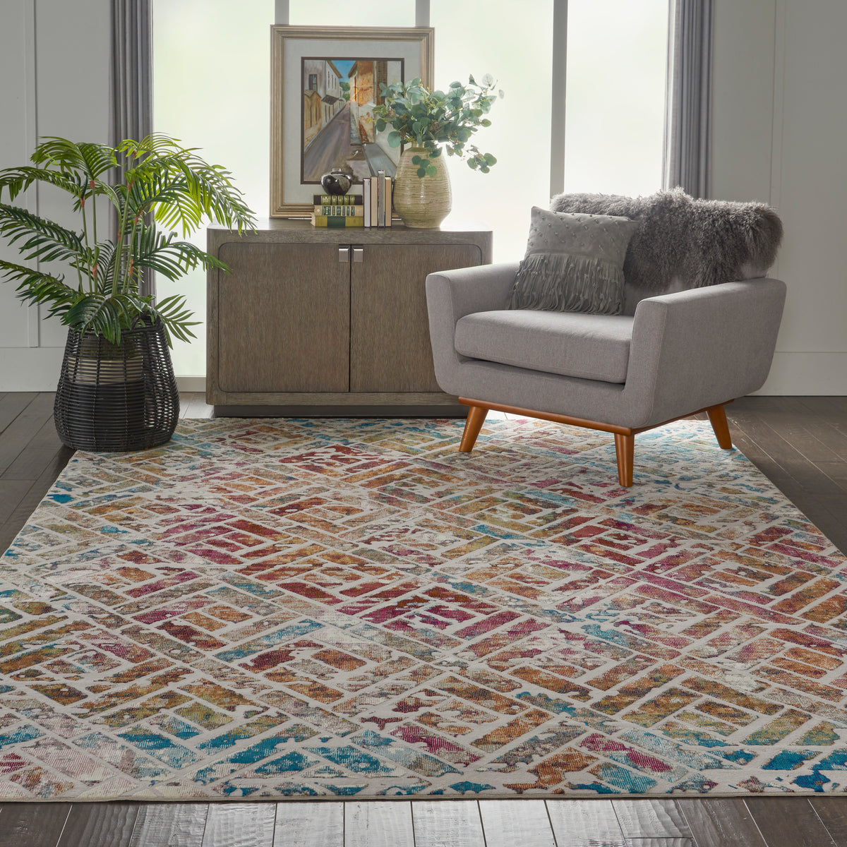 Radiant RAD09 Grey Multicolor Rug