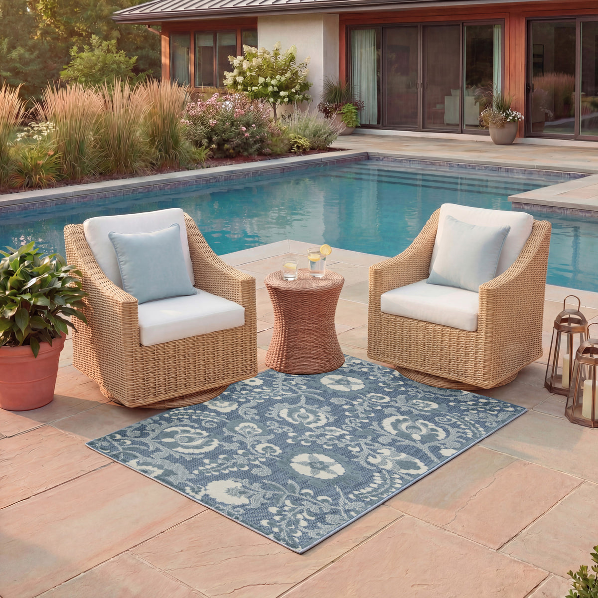 Aloha ALH17 Blue Rug