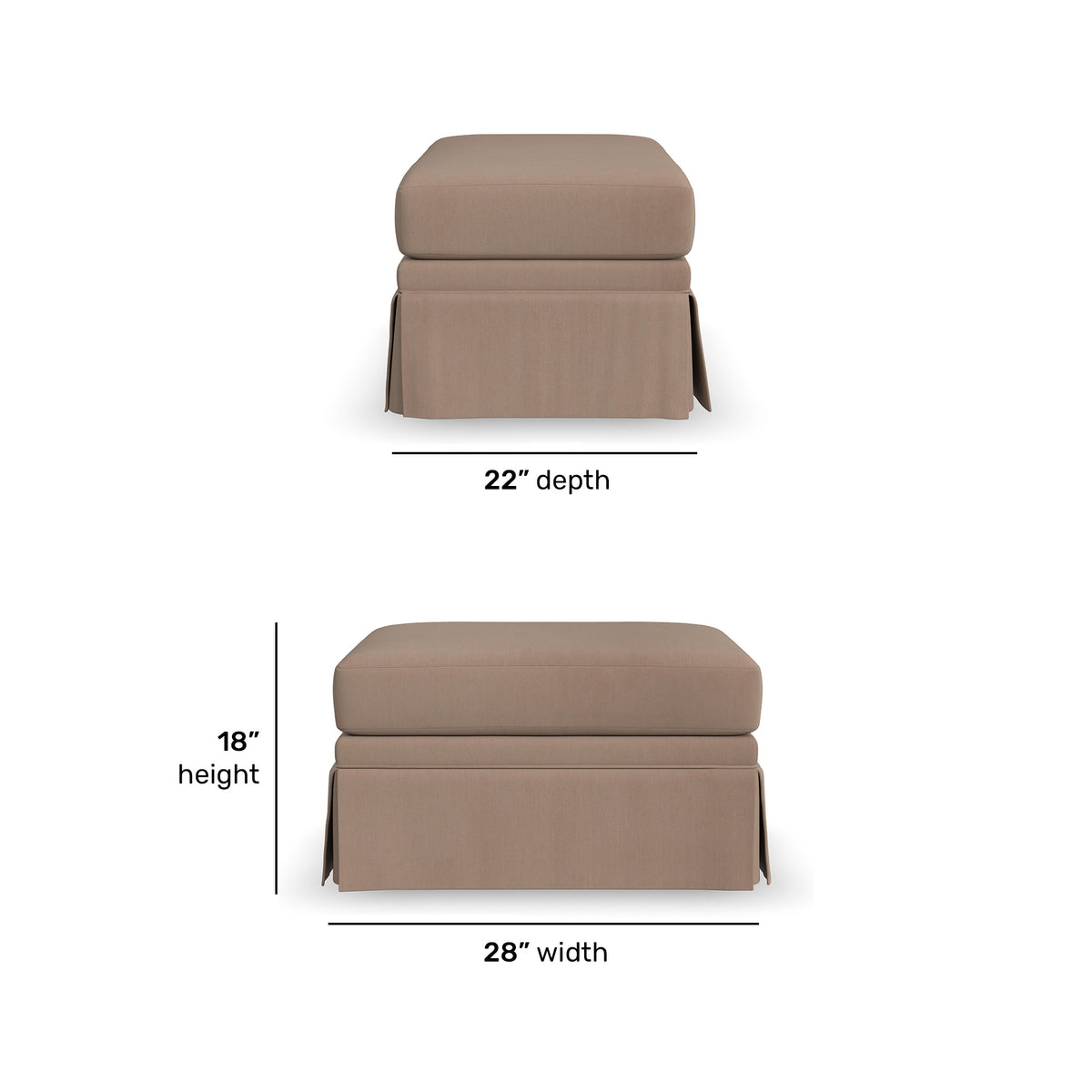 Lottie Fabric Skirted Ottoman