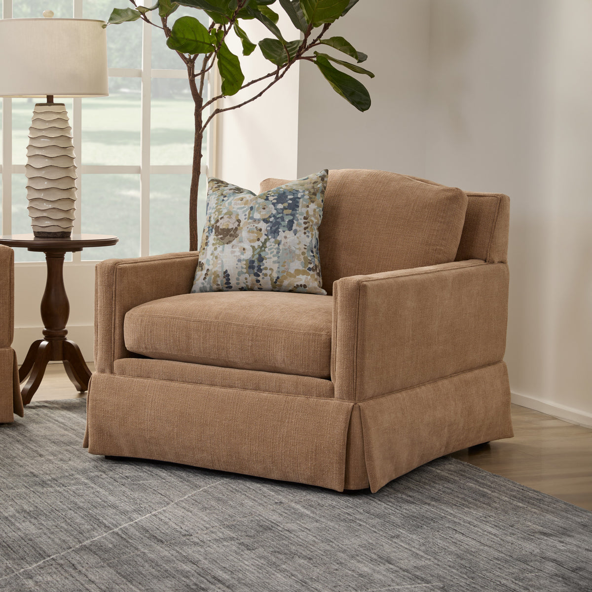 Lottie Fabric Skirted Chair