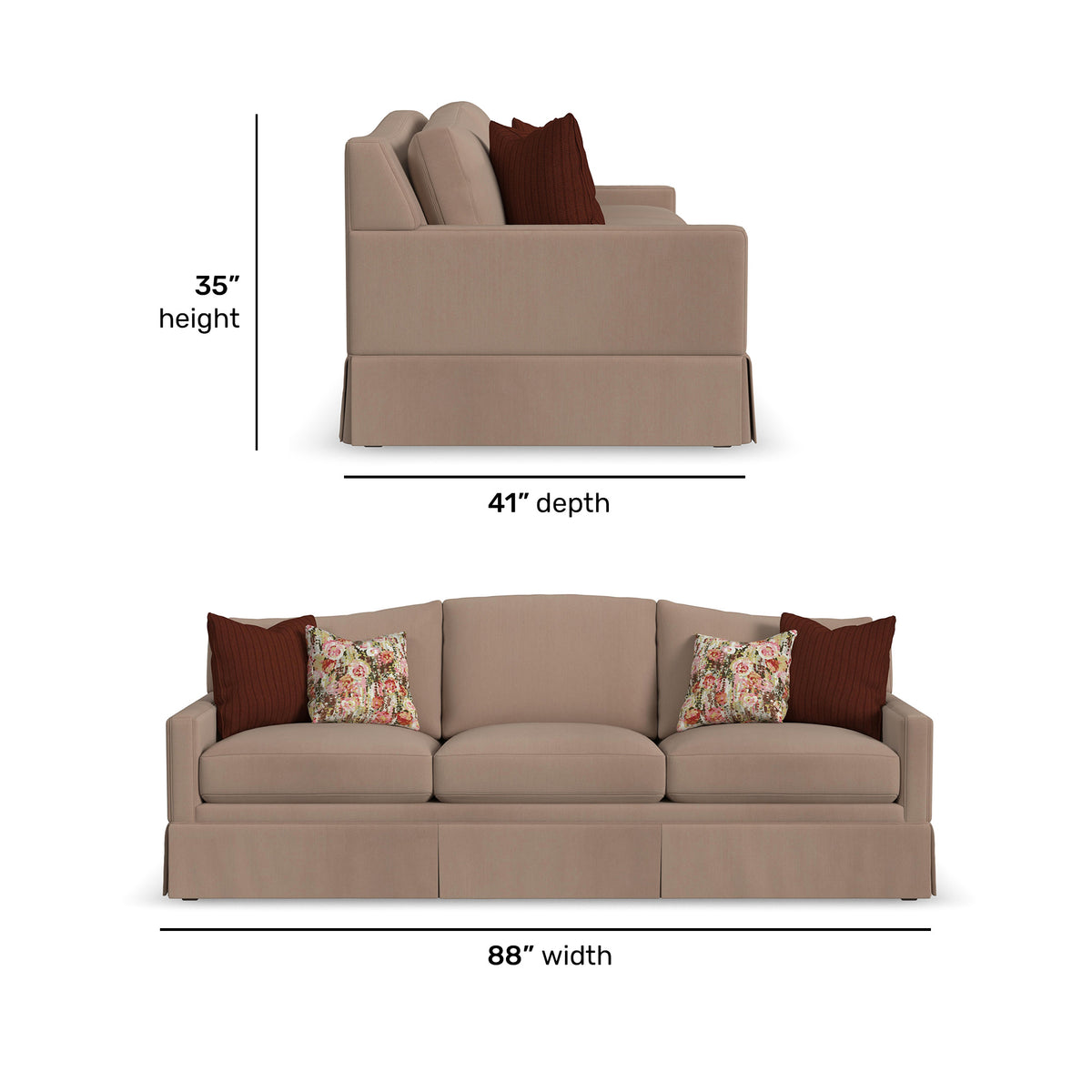 Lottie Fabric Skirted Sofa