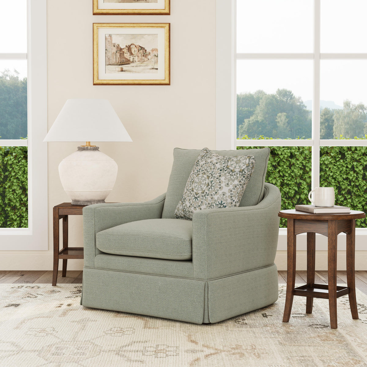 Eleanora Fabric Skirted Chair