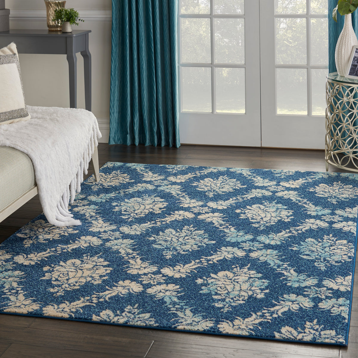 Tranquil TRA09 Navy Light Blue Rug