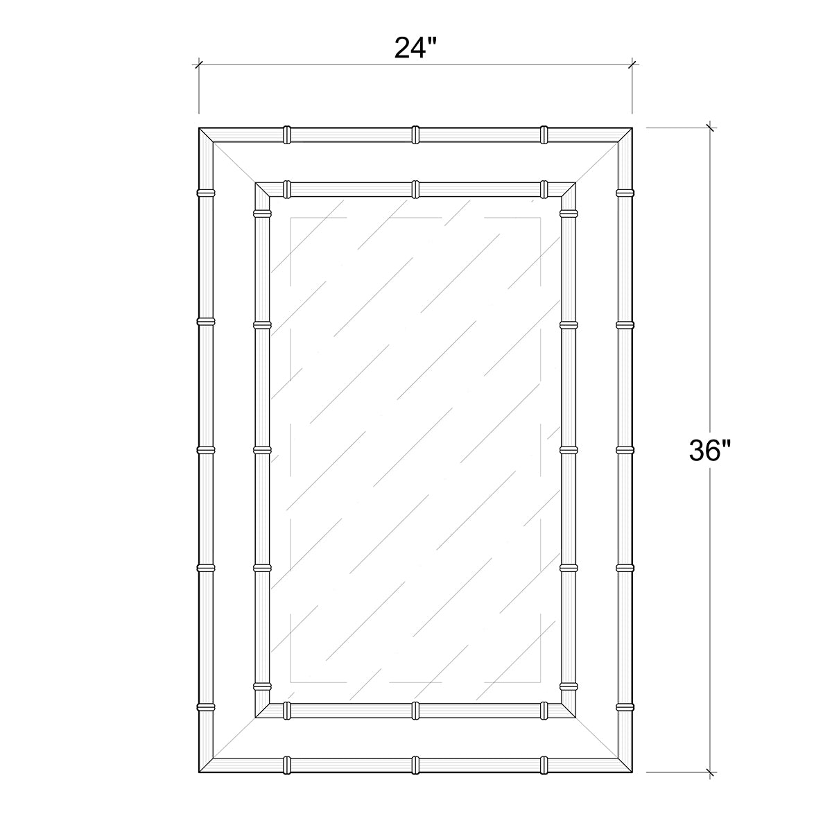 Chelsea Rectangular Mirror in Architectural White