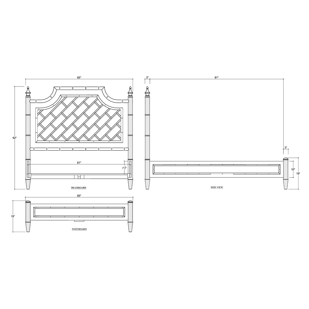 Chelsea Bed Queen in Architectural White