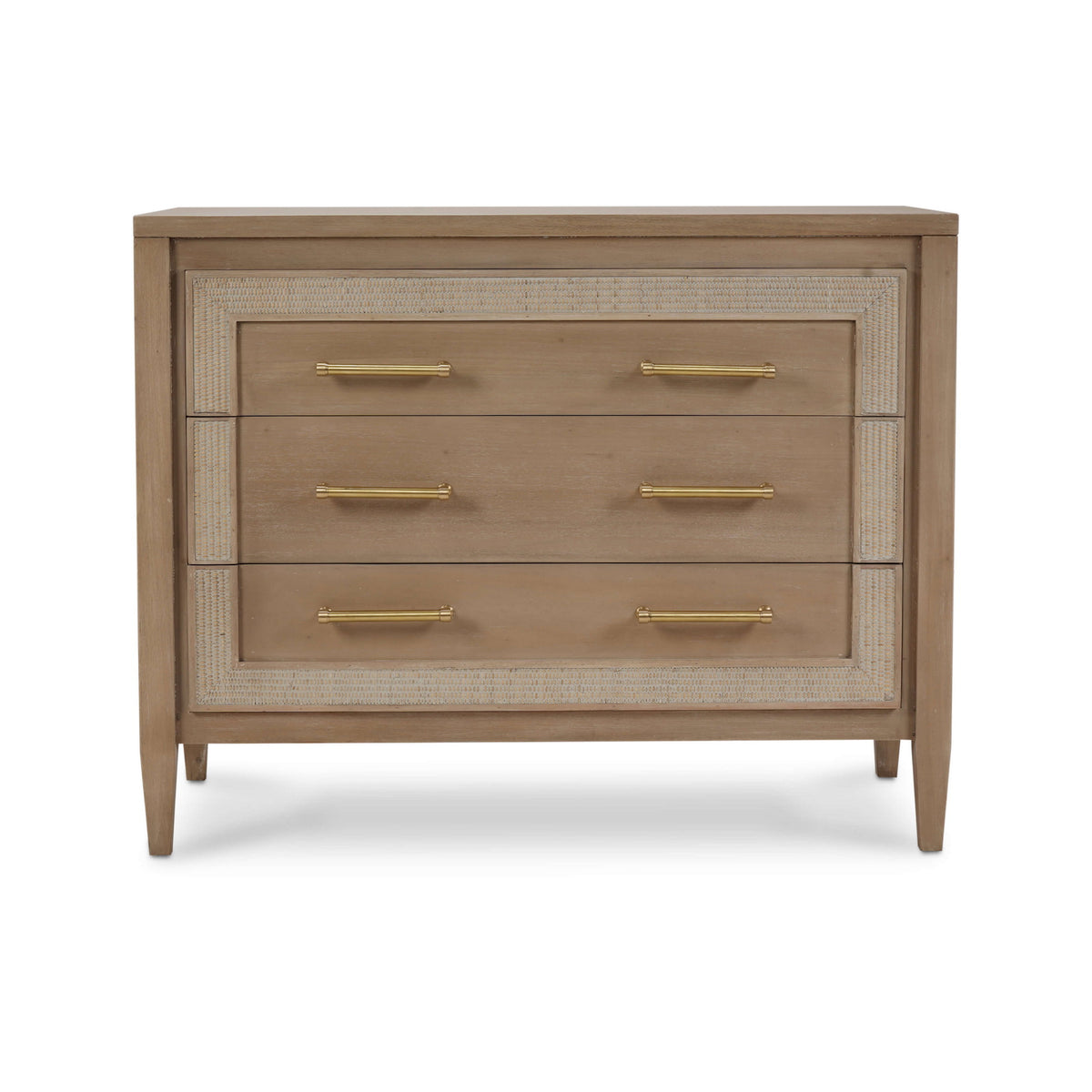 Belgravia 3 Drawer Dresser in Sandbar w/ White Inset Rattan