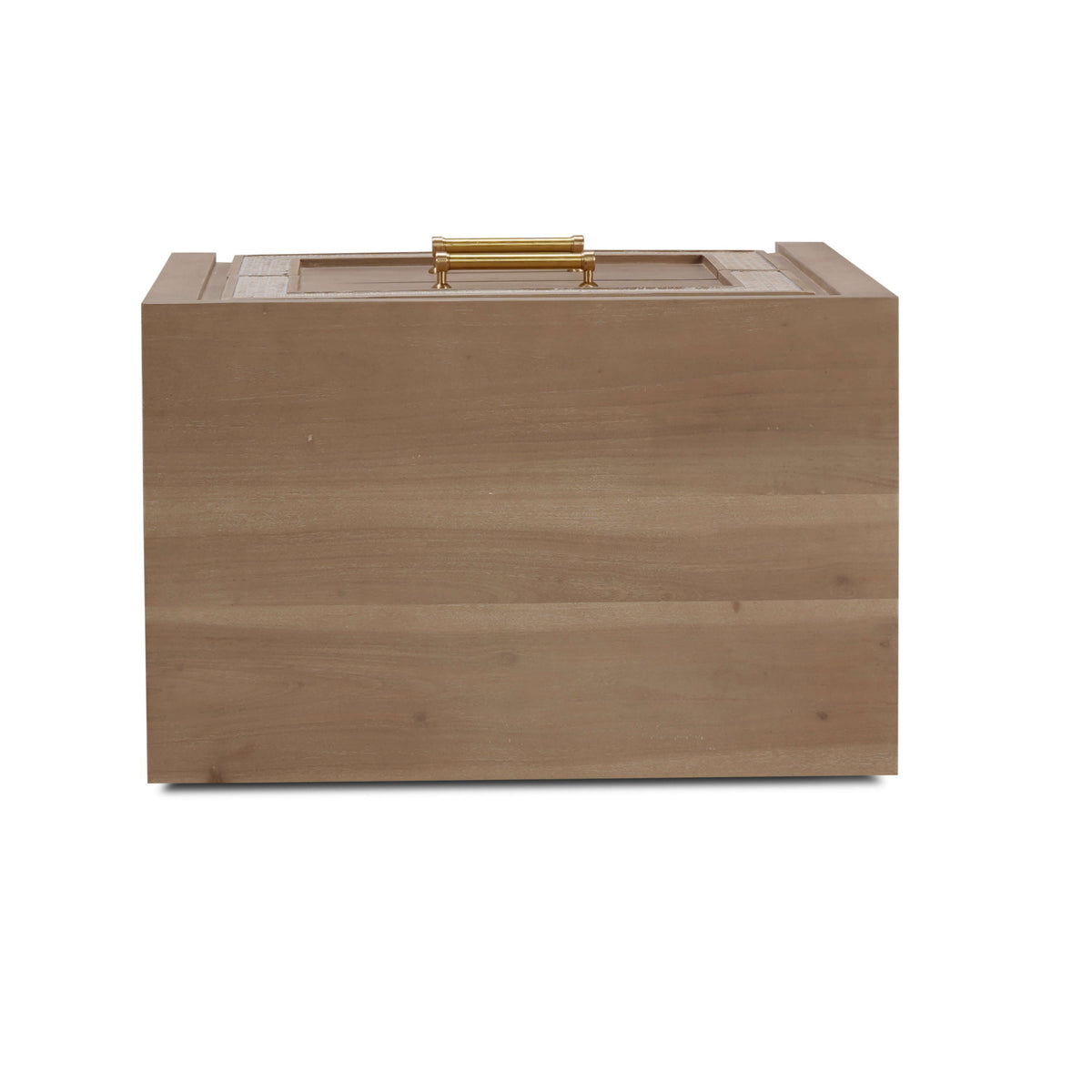 Belgravia Bedside Table in Sandbar w/ White Inset Rattan