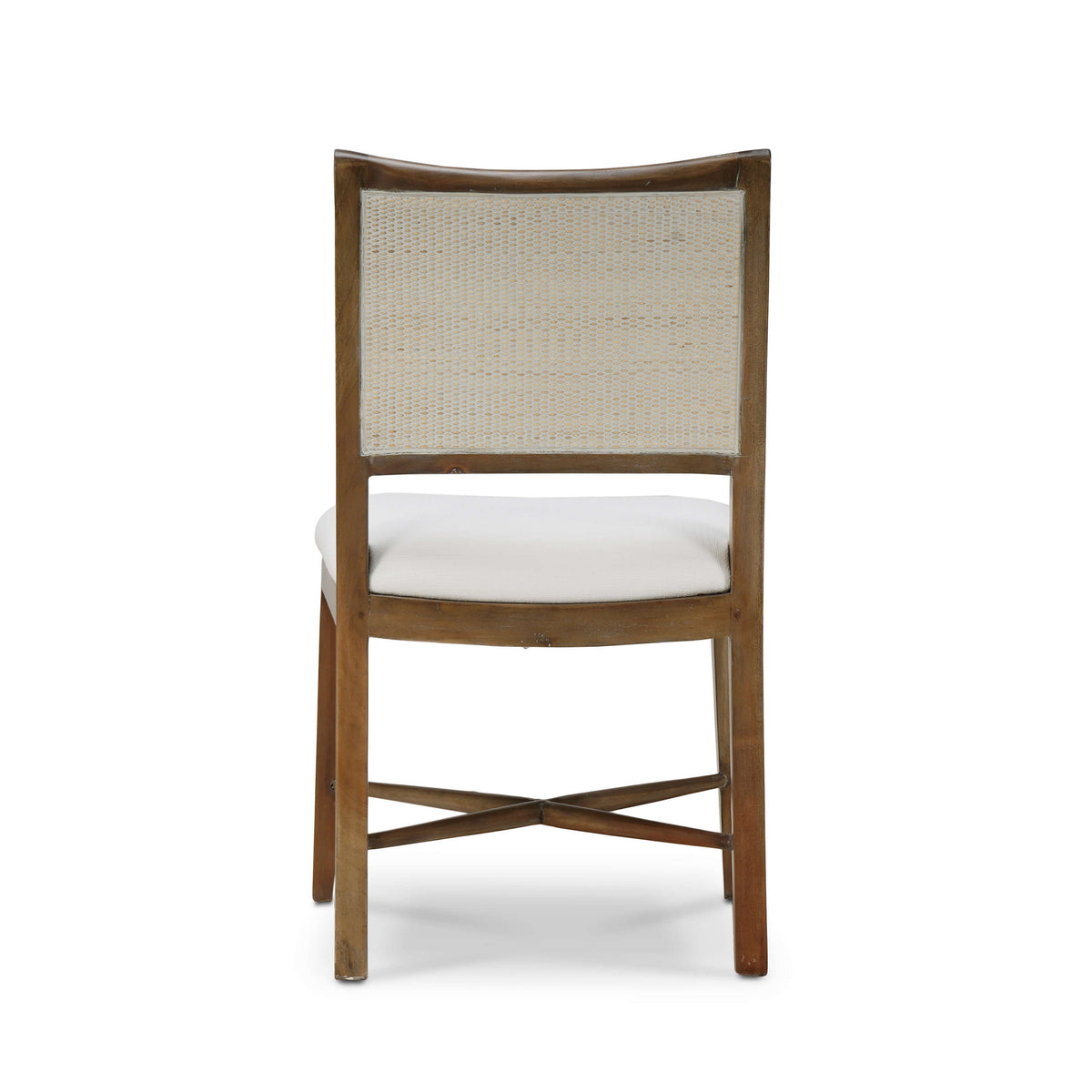 Fitzrovia Dining Chair in Straw Wash w/ Arctic White Performance Fabric & White Rattan