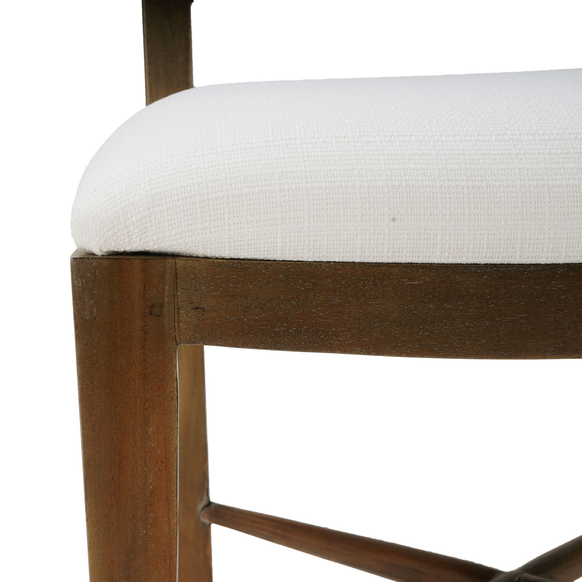 Fitzrovia Dining Chair in Straw Wash w/ Arctic White Performance Fabric & White Rattan