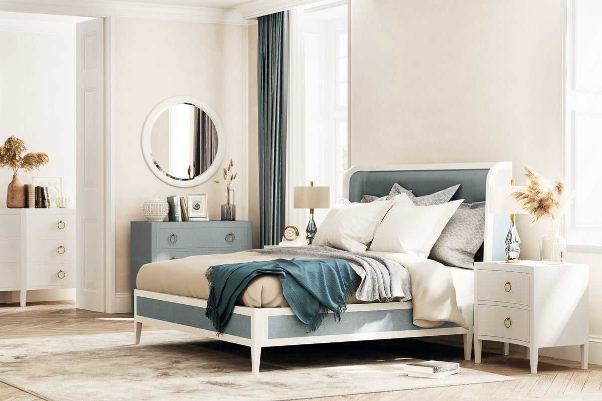 Mornington Linen Wrapped 3 Drawer Dresser in Linen Pale Blue