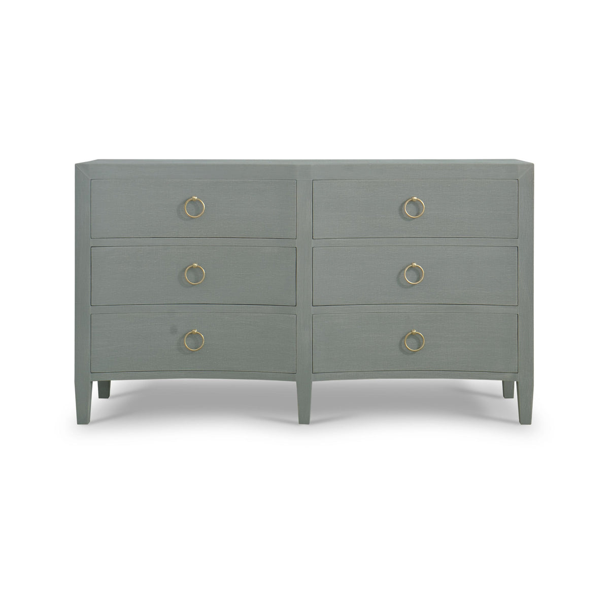 Mornington Linen Wrapped 6 Drawer Dresser in Linen Pale Blue