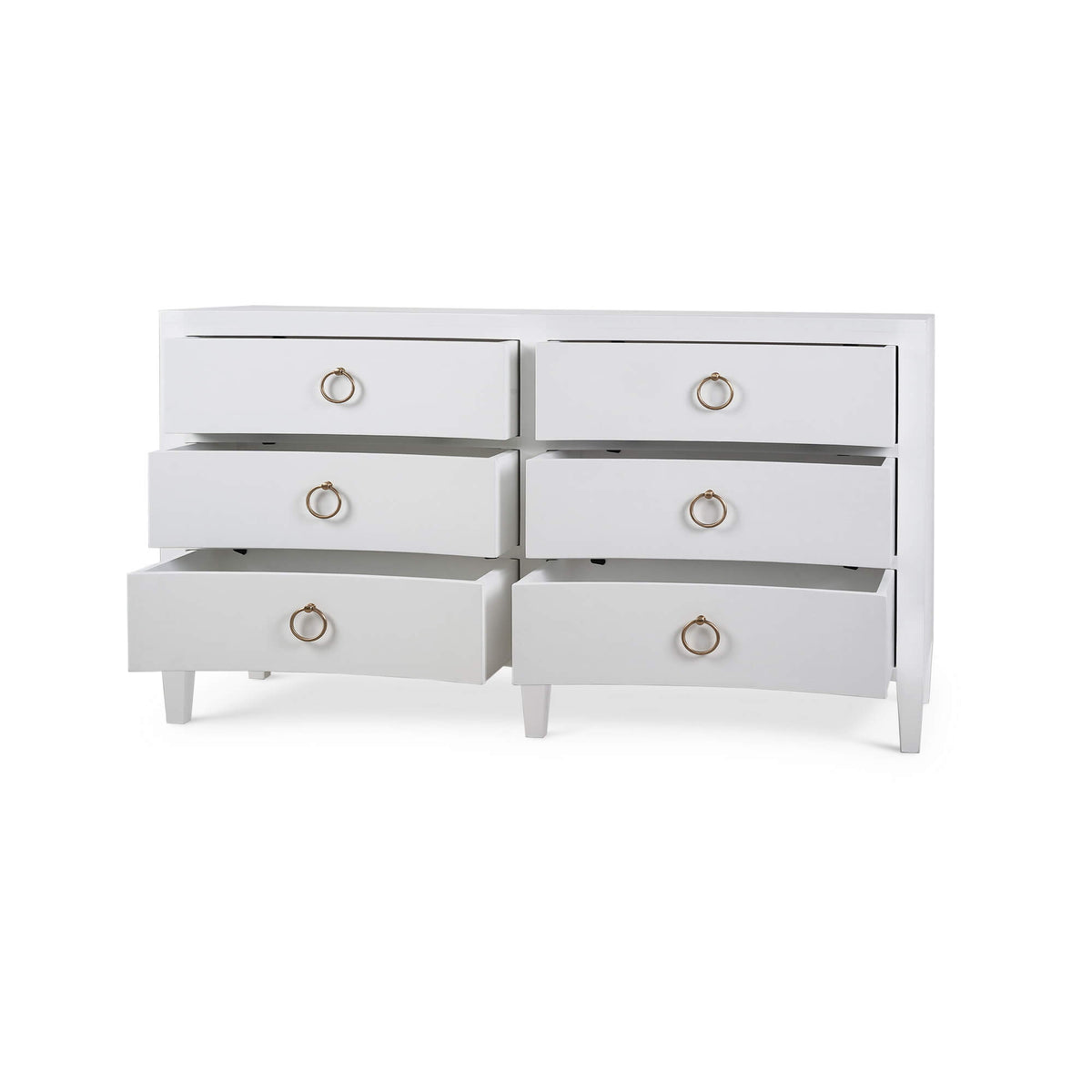 Mornington Linen Wrapped 6 Drawer Dresser in True White