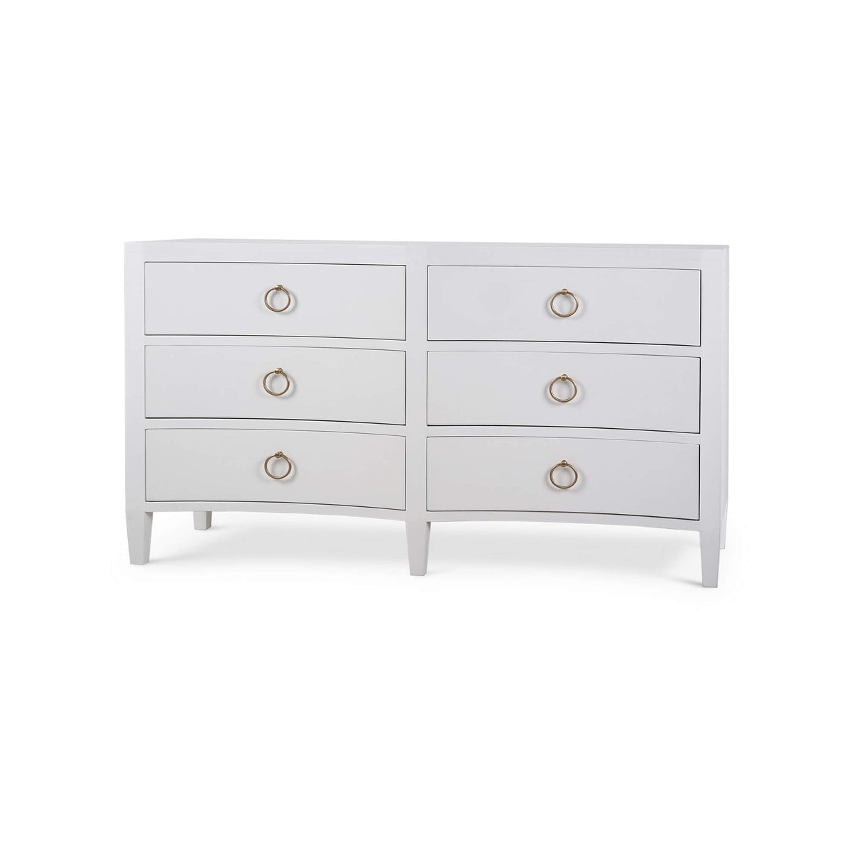 Mornington Linen Wrapped 6 Drawer Dresser in True White